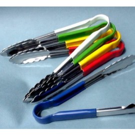 Colour coded metal tongs