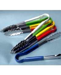 Colour coded metal tongs